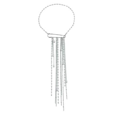 Stylish Double Purpose Pearls Accent Necklace And Brooch Set Elegant Pearls Fringe Accessory For Everyday Wear