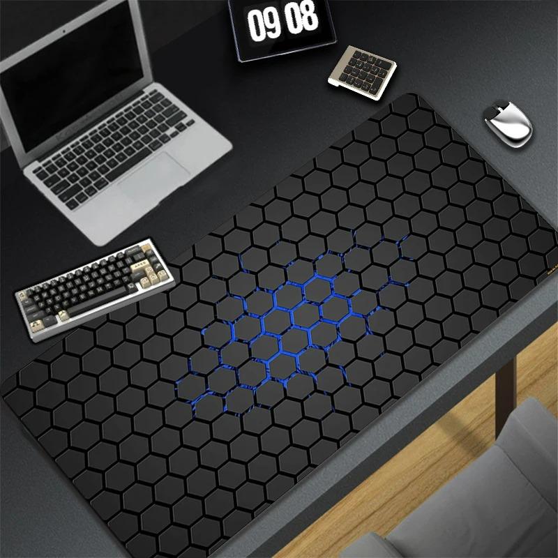 Simple Black White Checkered Mouse Pad Large Rubber Non-slip Keyboard Pad Locking Edge Office Computer Laptop Gaming Accessories