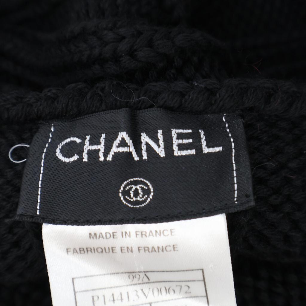 Chanel Black 99A P14413V00672 Mid-gauge Rib Knit Tops 38 blackUsed