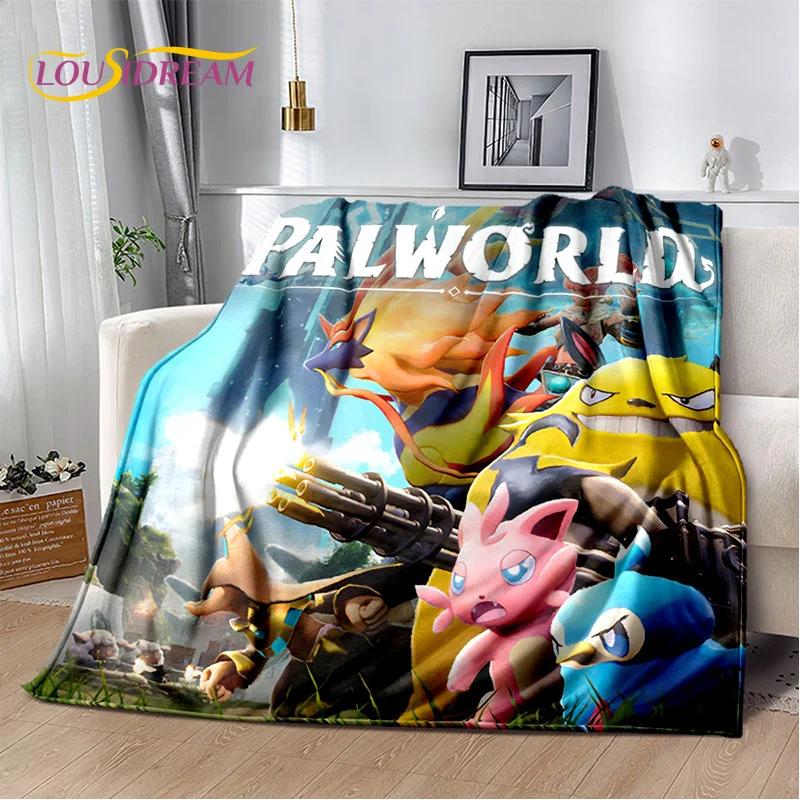 Coperta Palworld Gioco Cartone Animato 3D, Morbida Coperta Plaid per Casa Camera da Letto Letto Divano Picnic Viaggio Ufficio Coperta di Riposo Bambini
