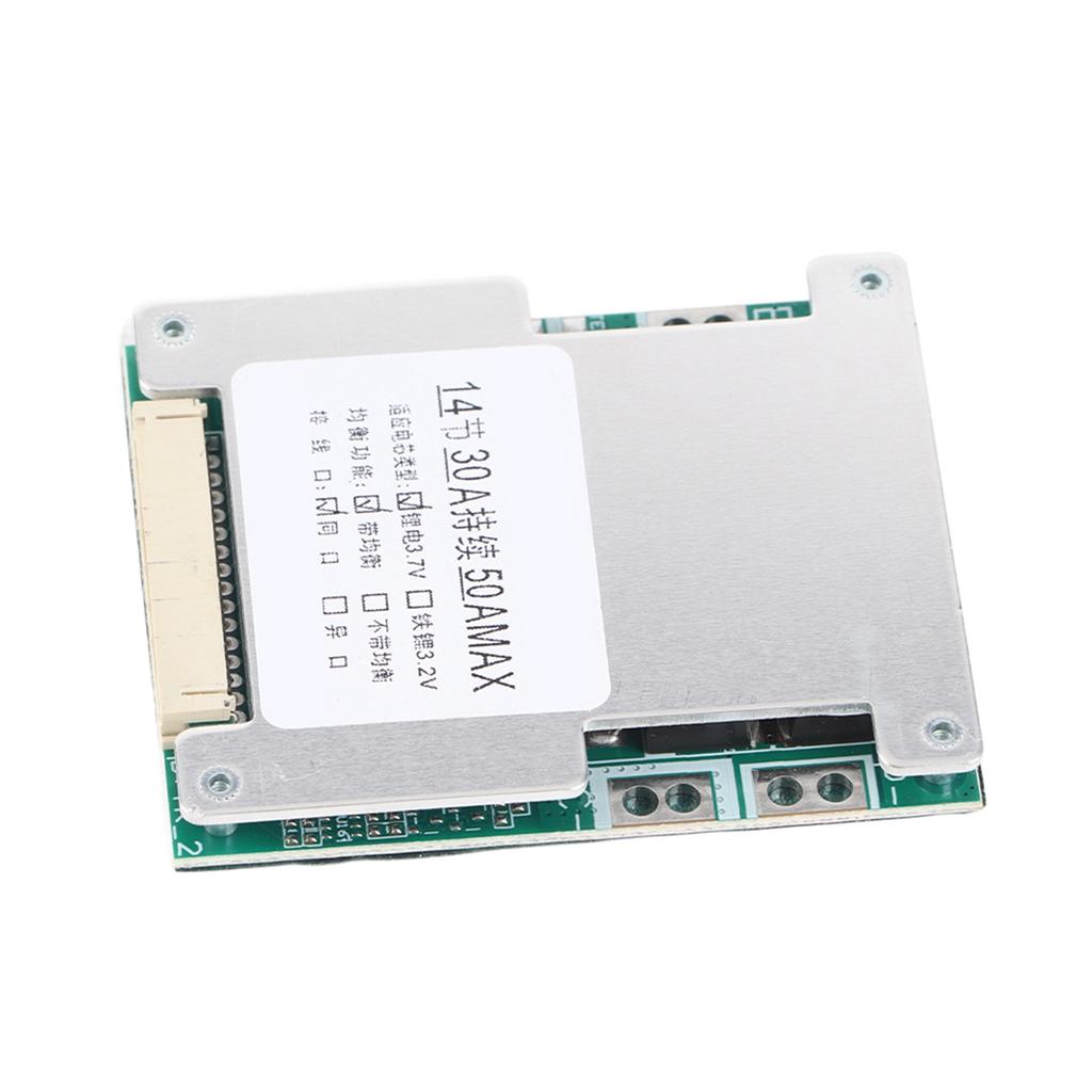14S 50V 30A Lithium Battery Protection Board BMS PCB Board with Balance Charging