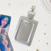 Multifunctional PVC Photo Card Case Silver With Keychain Idol Card Display Holder 3 Inch Card Protective Cover