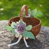 Stylish Rattans Handmade Flower Girl Basket Accessory for Weddings and Special Occasions Ornament Trendy Women Ladies