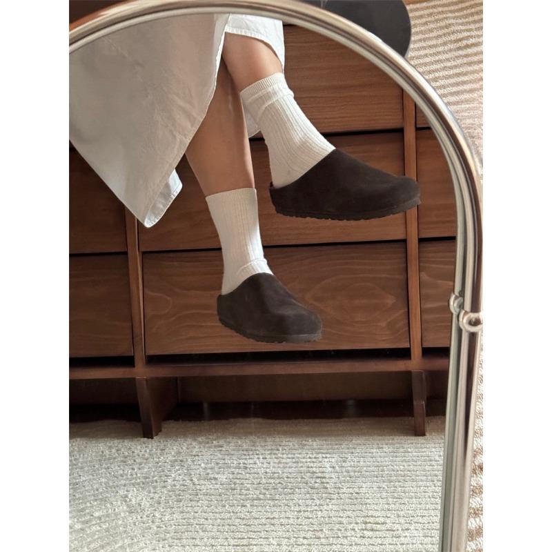 Pure original autumn and winter new retro ugly cute thick-soled bag head slippers women's outer wear