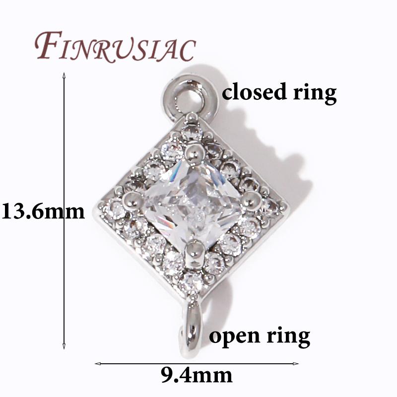 

Trendy 18K Gold Plated Zircon Crystal Pendant Charms Connector For Jewelry Making DIY Earrings/Necklace/Bracelets Accessories 2 pieces