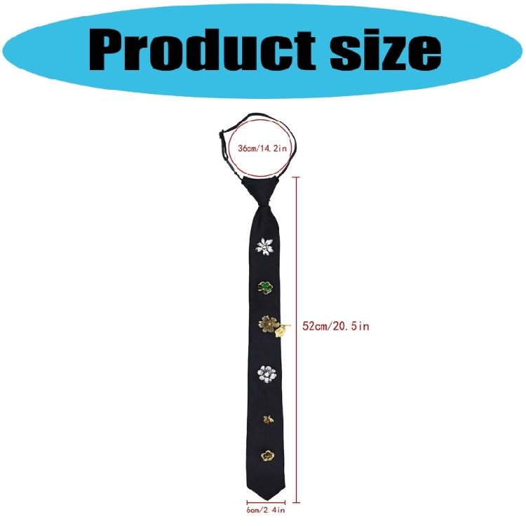 Delicate Crystal Accented Insect Necktie Premium Woven Polyester Comfortable Unisex Accessory For Daily Use