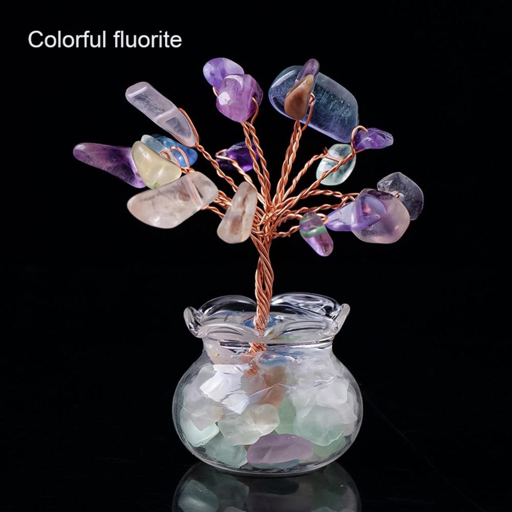 1Pcs Natural Crystal Tree Feng Shui Mini Tree New Artificial Bonsai