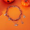Vintage Punk Spider Bat Pumpkin Tassel Chain Necklace for Women Red Woven Rope Metal Choker Cosplay Party Halloween Jewelry Gift