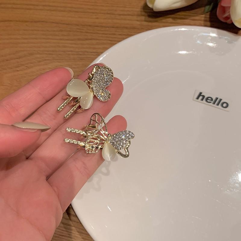 Super fairy opal butterfly hairpin, new Korean new broken hair bangs clip, grab clip, versatile side clip hair accessories