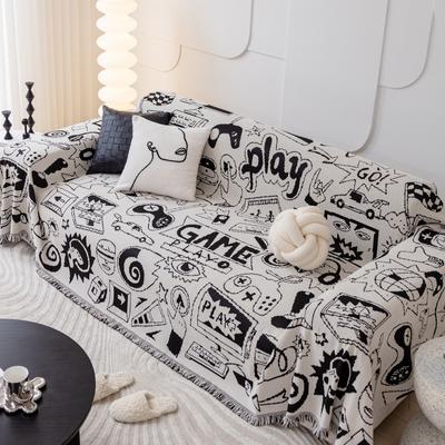 INS Style Sofa Cover Cloth Double Cartoon Sofa Protective Cover Anti-Scratching Non-Slip Jacquard Sofa Towel Sofa Cushion