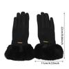 Winter Women Keep Warm Plus Velvet Touch Screen Thicken Plush Wrist Suede Gloves Fashion Personality Elegant Drive Cycling