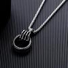Women's Necklace Men's Necklace Is Popular with the New Skeleton Hand-grasping Rings HIPHOP Necklace Pendant