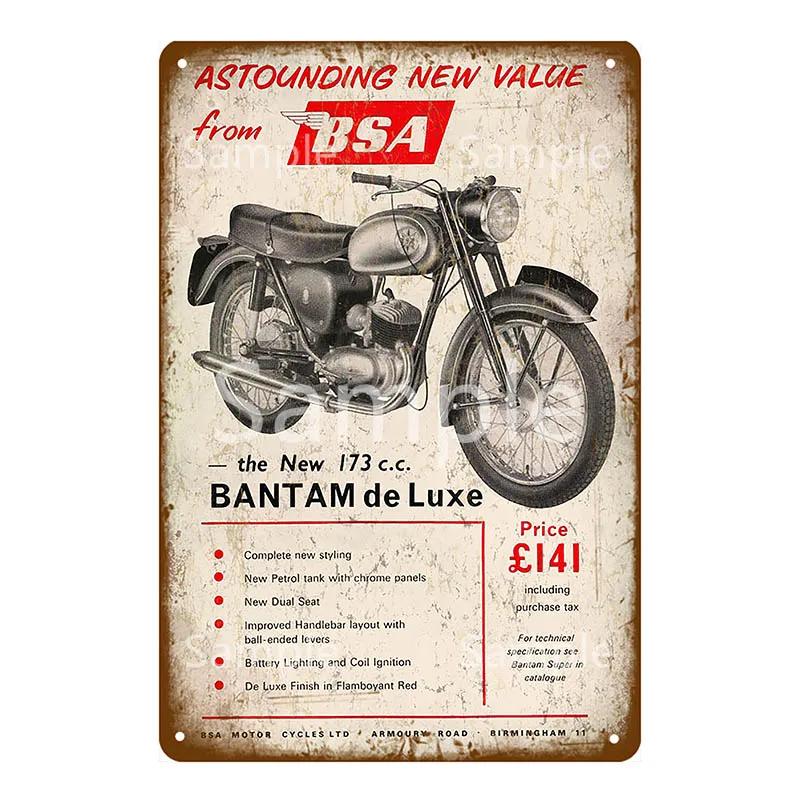 Motor Rider Tin Sign Motorcycle Club Garage Wall Stickers Metal Signs Decor Vintage Shabby Plate Painting Decorative Plaques