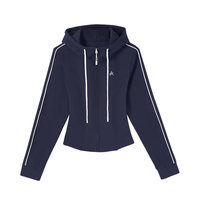 American Retro Classic All-Cotton Slim-Fit Hooded Windproof Sweatshirt Jacket for Autumn/Winter Running