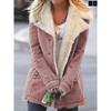 Cappotto Mezza Lunghezza con Cappuccio in Misto Tessuto da Donna Giubbotti di Peluche Colore Unito Popolare Autunno Inverno Abbigliamento da Donna