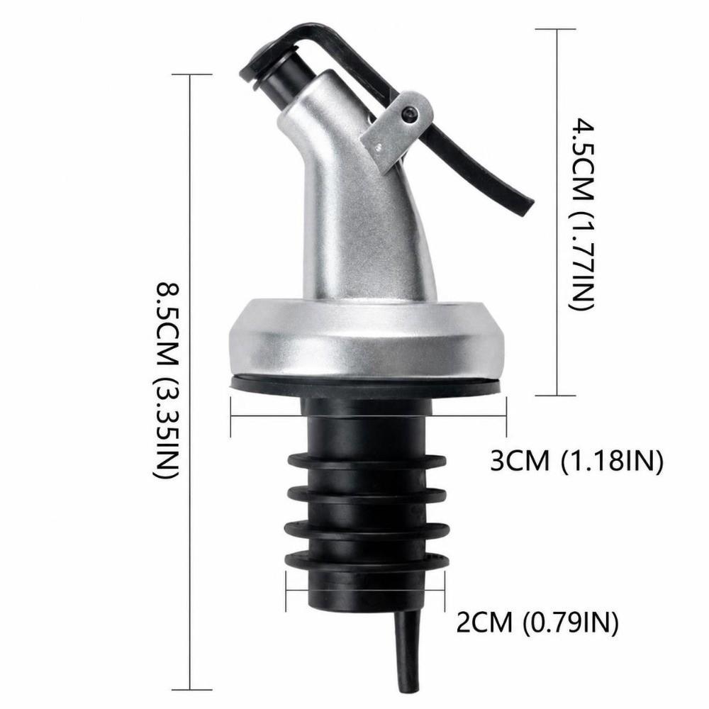 10Pcs ABS Oil Pourer Spout Silver Wine Pourer Cap Durable Liquor Dispenser Spout For Olive Oil