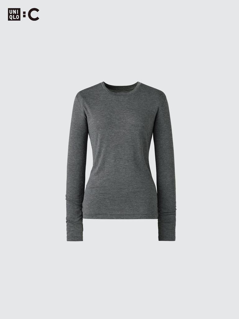 Uniqlo HeaTTech Cashmere Blend Crewneck T  Long Sleeve  exTra Warm