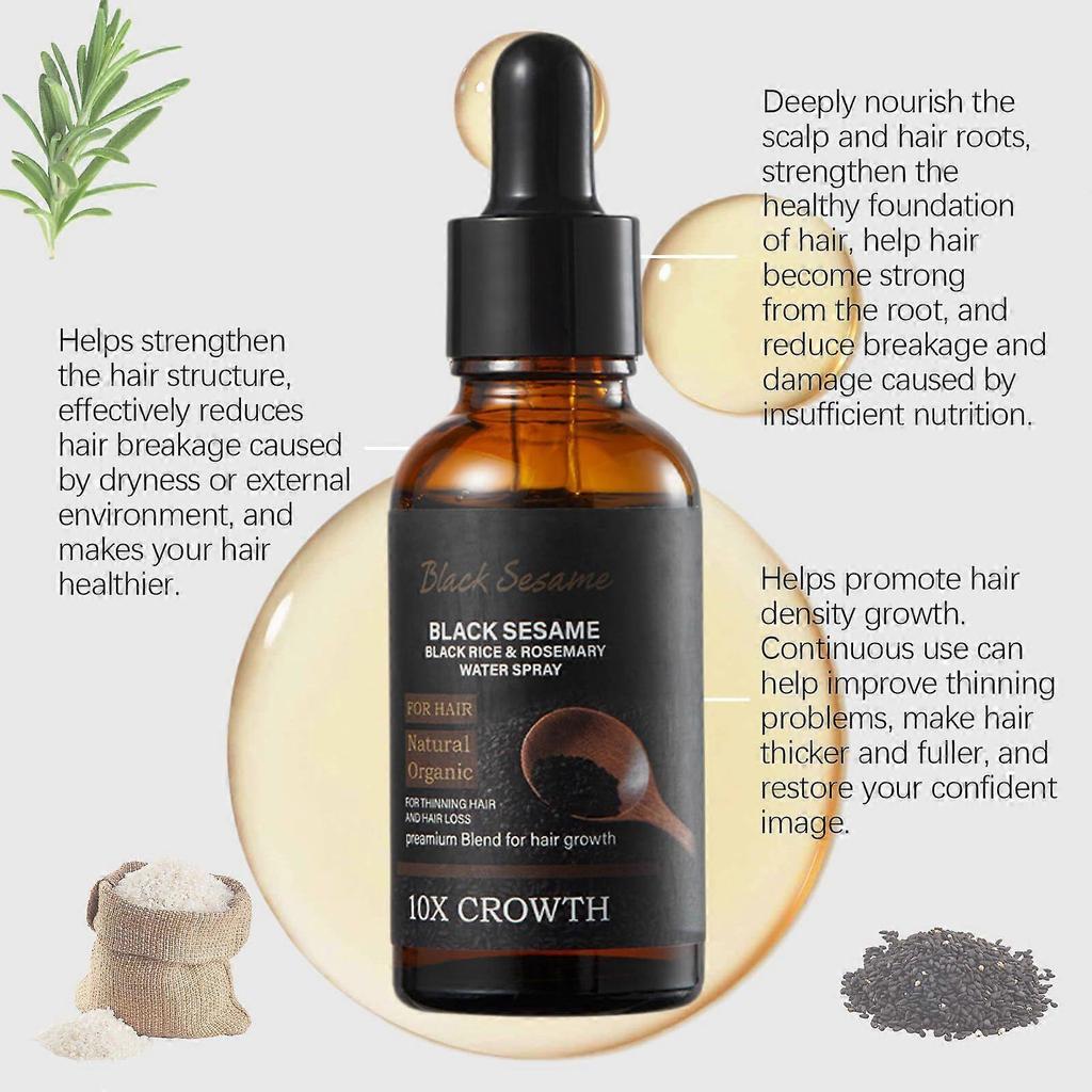 Black Sesame - Black Rice & Rosemary Water Hair Spray Serum Hair Loss Treatments 30ml