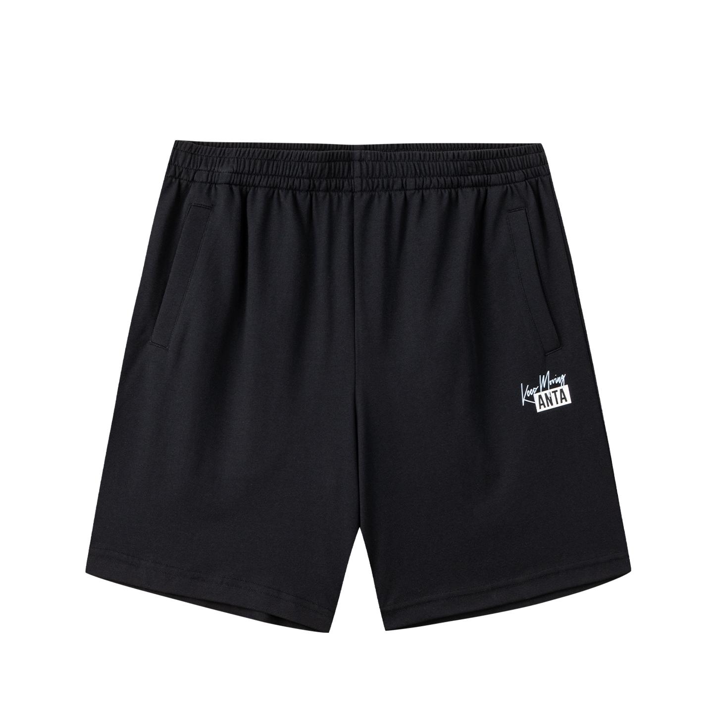 Anta Mens Knitted Five-Point Shorts Men shorts Basic-Black 952628301-6 M