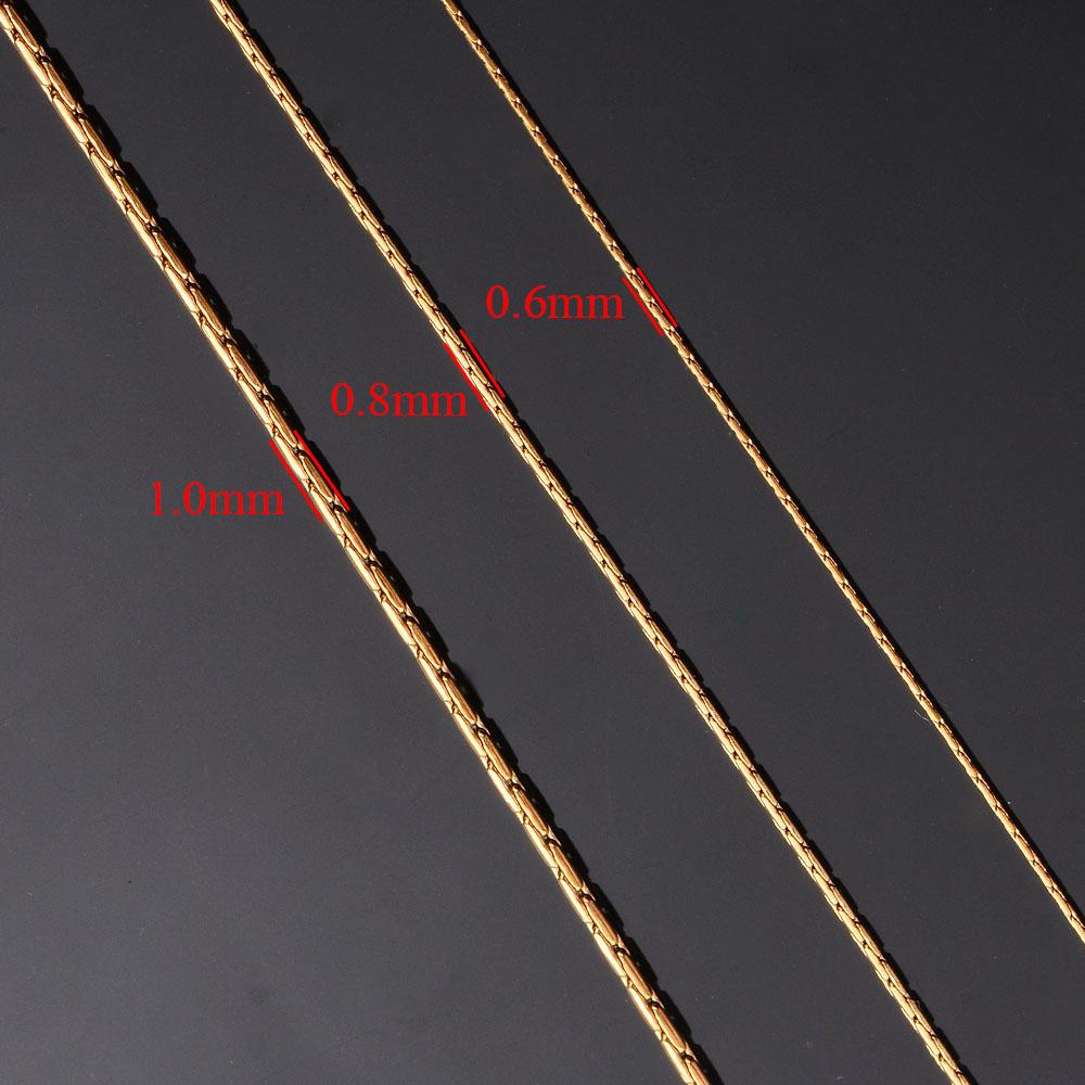 5 Meter/lot 0.6mm/0.8mm/1mm/1.2mm Stainless Steel Tiny Gold Color Cable Chains for Diy Jewelry Making Wholesale Bulk Chain