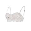 Soutien-gorge blanc en dentelle sans bretelles avec bretelles amovibles réglables et bande de maintien sous la poitrine