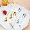 Gold Leaf Stainless Steel Spoon - Creative European Style Fruit, Coffee, Stirring, and Dessert Spoon Gift