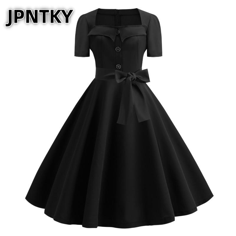 JPNTKY Fashion Summer Spring Short Sleeve Casual Dresses