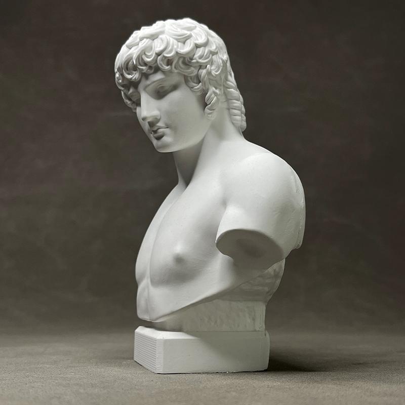 Abstract Plaster Sculpture Life-sized Statue Antinous European Retro Decorative Figurines Room Decoration Accessories