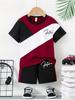 Sommer Neu 3D-Druck Kinder Set Lässig Kurzarm T-Shirt und Shorts Set Bequem Weich Leicht Atmungsaktiv
