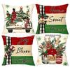 Christmas Linen Pillowcase: Home Sofa Decor & Car Lumbar Support Cushion Cover