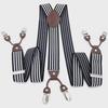 Men's Six-Clip Jacquard Wide Suspenders with Printed Webbing