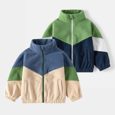 Winter Children's Boys' And Girls' Baby's Fleece Coat Color Blocked Casual Coat