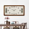 New Solid Wood Wall Clock, Chinese Clock, Living Room Silent Perpetual Calendar, Quartz Clock, Simple and Modern Home Clock