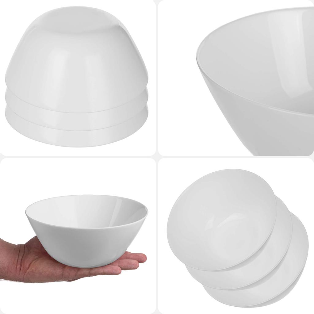 KADAX Salaterka szklana 18cm Biała 3szt.
