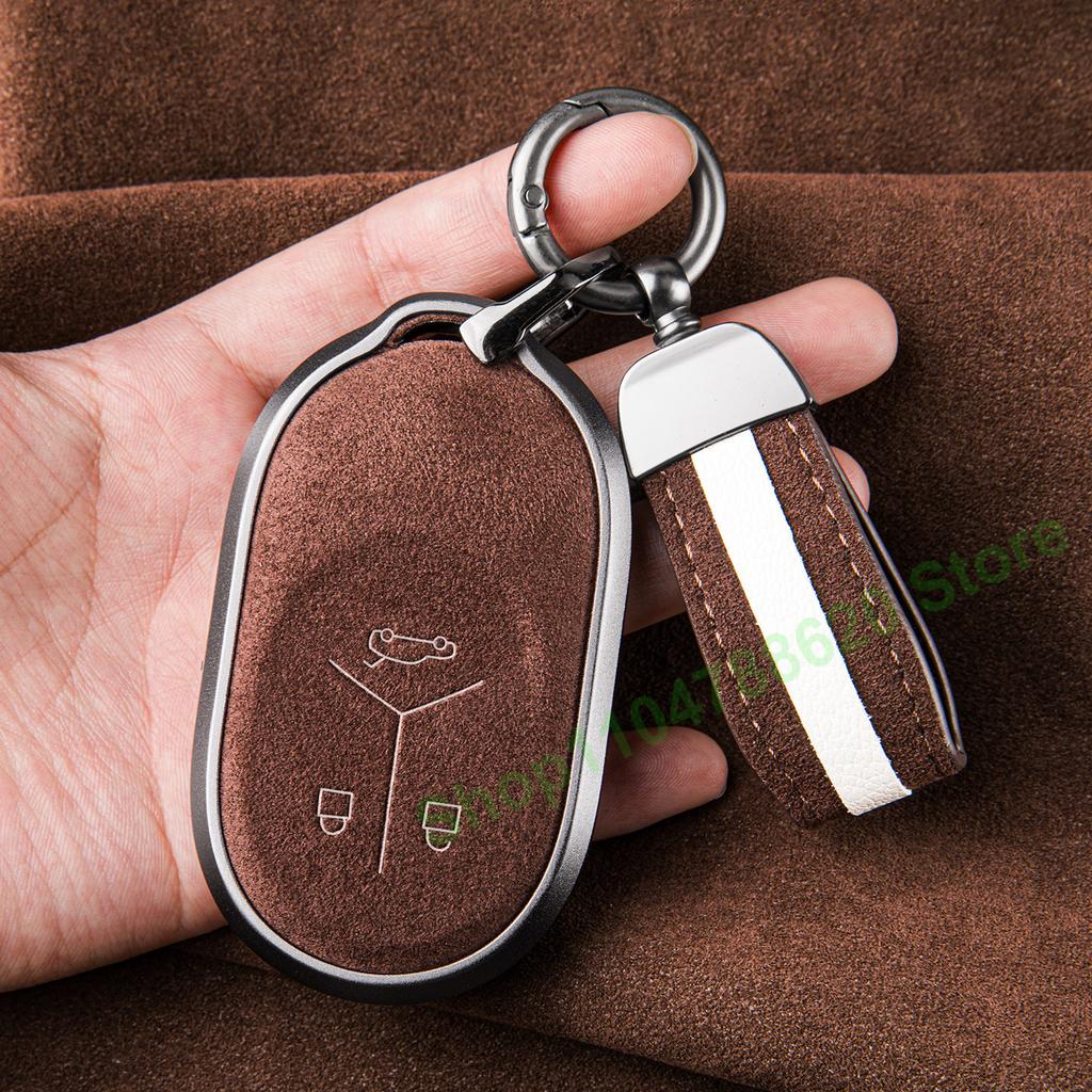 for NIO ES6 ET5T ET5 EC6 ES8 ET7 ES7 Suede Car Key Case Cover Buckle High-End Keychain Interior Decor Accessories