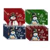 Washable Linen Snowman & Snowflake Christmas Placemats - Holiday Table Decorations