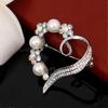 Heart Shaped Diamond Brooch Women'S Versatile Pearl Brooch Brooch