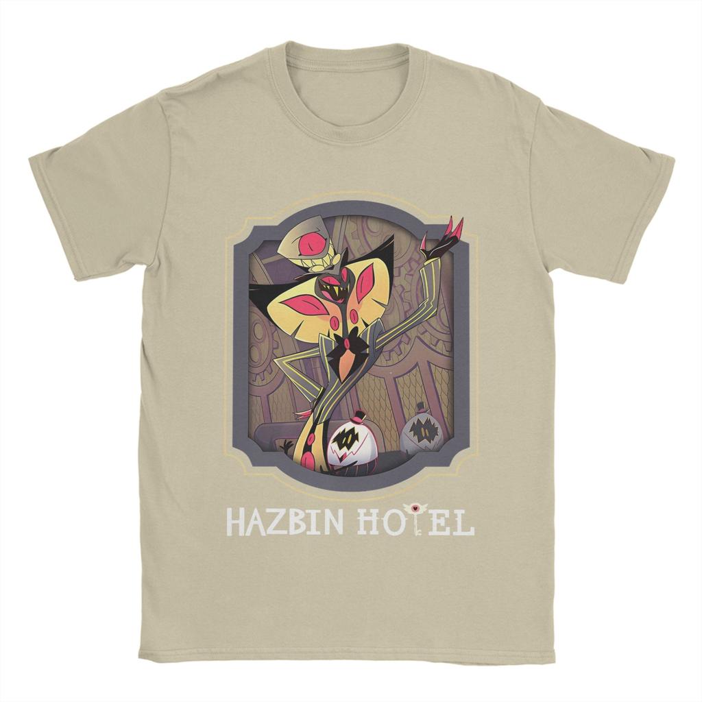 Men Hazbins Hotels Sir Pentious Card T Shirt 100% Cotton Tops Leisure Short Sleeve O Neck Tee Shirt 6XL T-Shirts