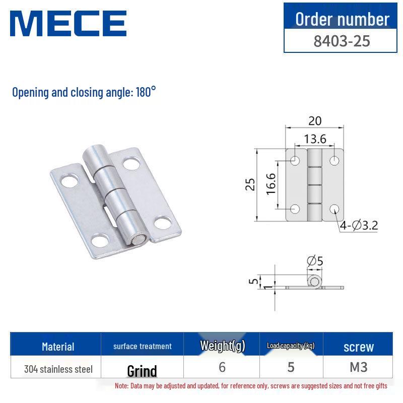 304 Stainless Steel Thickened Cabinet & Wooden Door Hinges