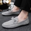 Fashion Flat Slip-on Casual Shoes for Men British Style Black Elegant Trends 2025 Sneakers Legitimate Comfortable Non-leather Man Shoe