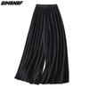 DIMANAF Plus Size 2021 Women Linen Pants Elastic Vintage Korea Basic Female Solid Fashion Slacks Wide Leg Oversize Loose Pants