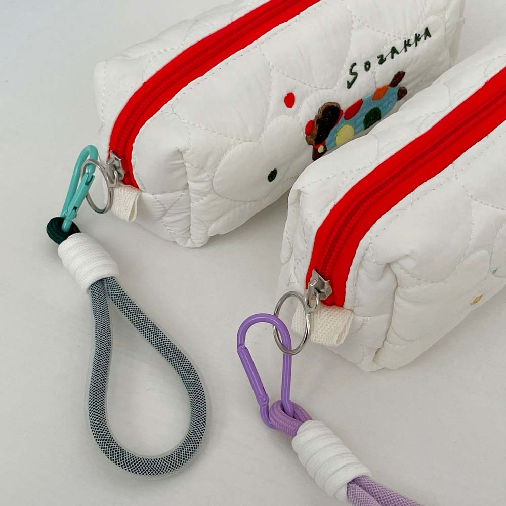 Lovely Embroidered Dog Puppy Stationery Bag Desktop Storage Pencil Pouch School Office