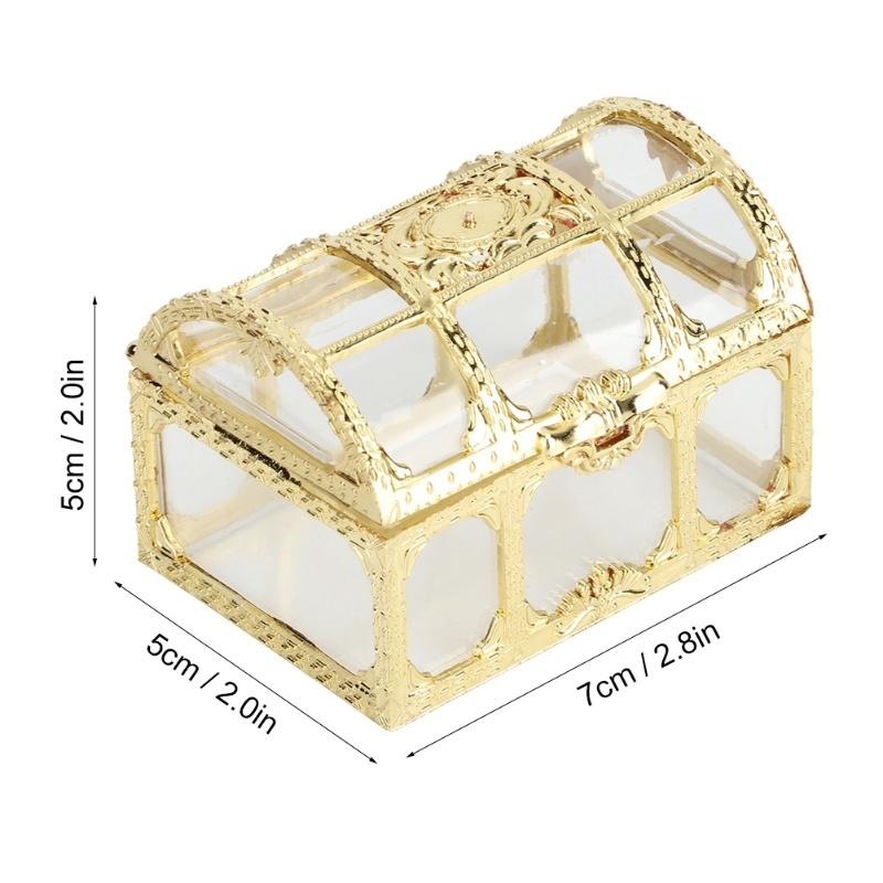 12pcs Hollow Candy Box Chocolates Container Ornamnet Gift Jar Decoration For Wedding PartyGold 7cm