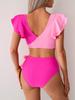 Vintage Strandurlaub Badeanzug Sexy Bikini Split Badeanzug Damen High Waist Bademode Badeanzüge Feine Nähte in verschiedenen Farben Strandmode