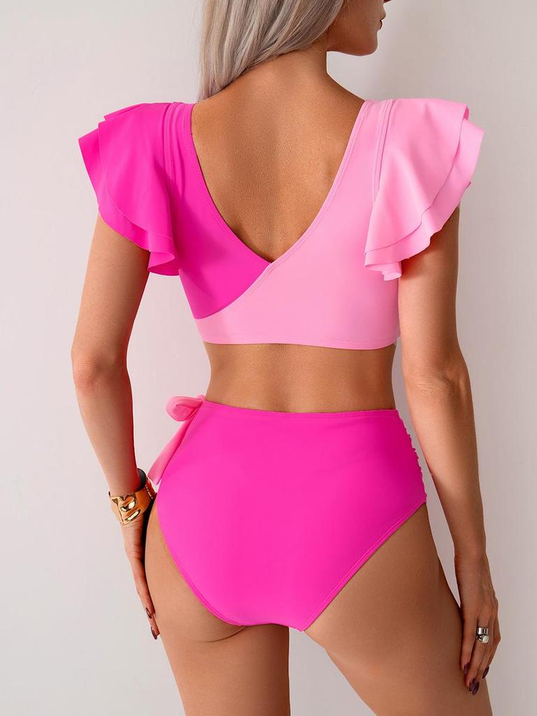 Vintage Strandurlaub Badeanzug Sexy Bikini Split Badeanzug Damen High Waist Bademode Badeanzüge Feine Nähte in verschiedenen Farben Strandmode