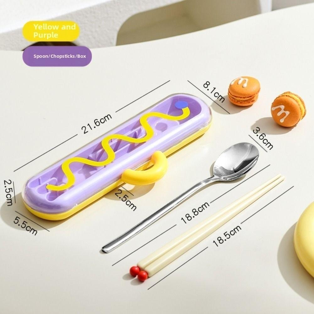 304 Stainless Steel Tableware Set 3-piece Set Dopamine Spoon Fork Set with Carrying Box 2-piece Set Cutlery Set Box