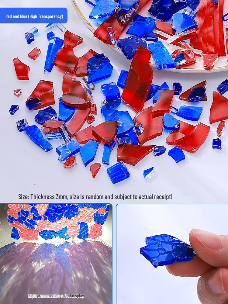 DIY Irregular Colored Tempered Glass Mosaic Candle Holder Coaster Lantern