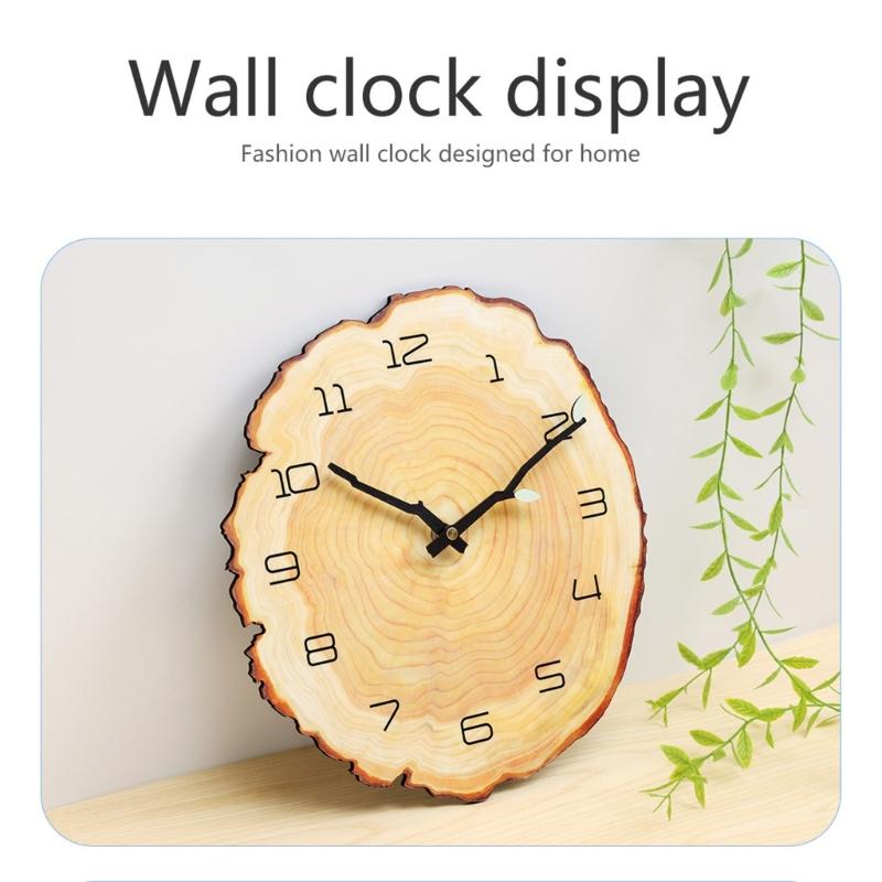 Rustikale Uhr für die Küche Dekorative Uhr Holz Wanduhren Batteriebetrieben Analog Jahresringe Wanduhr Kein Ticken