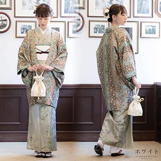 [KIMONOMACHI] Lace Drawstring Bag, White, Drawstring Pouch, Flower Lace, for Everyday Kimono, Graduation Ceremony, Completion Ceremony, Hakama