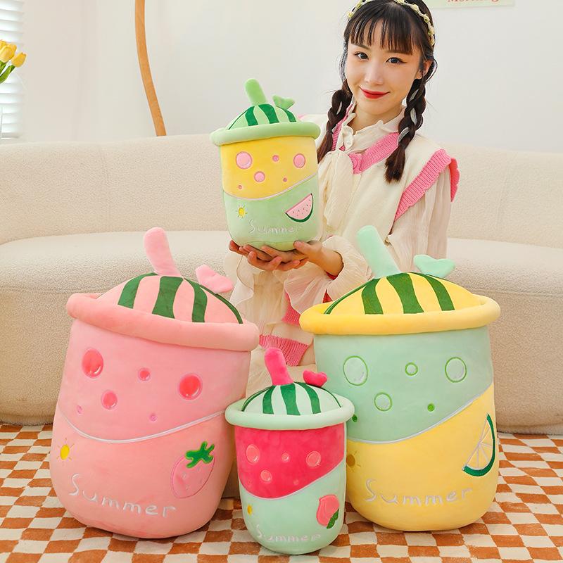 Plush Watermelon Adorable Toy Fruit Pillow Soft Juicy Tea Cup Shape Stuffed Animal Doll